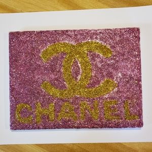 CC Pink glitter Chanel canvas
